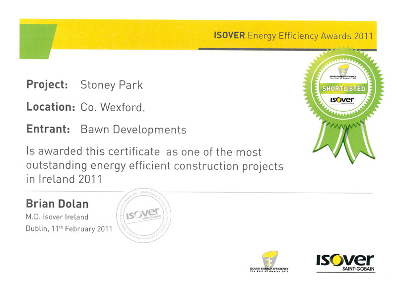 bawn developments isover award